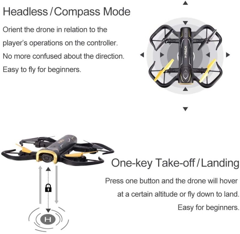 Headless mode + one key take-off landing